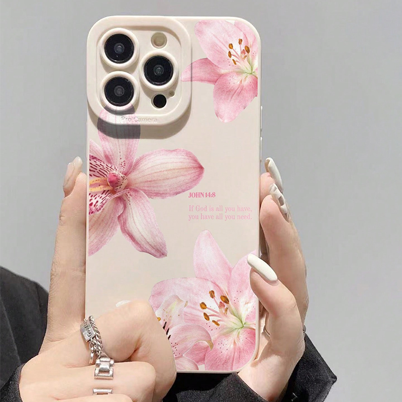 Phone Cases Store - Blue Floral Painted Silicone INS Phone