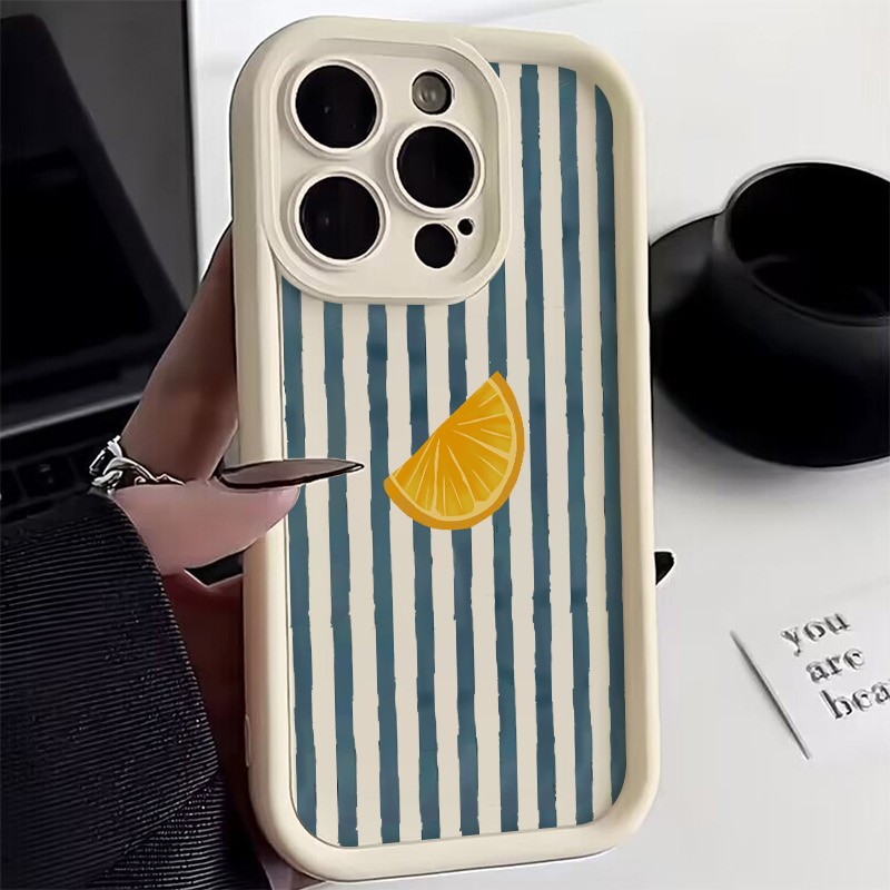 Phone Cases Store - Striped Lemon Slice Pattern Phone Case