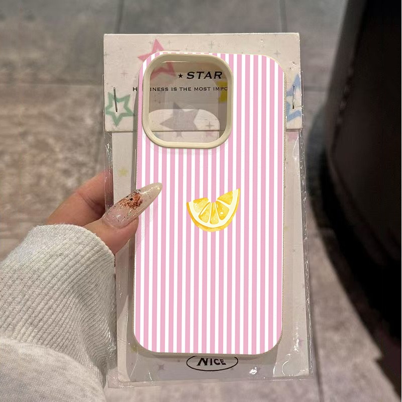 Phone Cases Orange - Orange Pink and White Stripes Phone