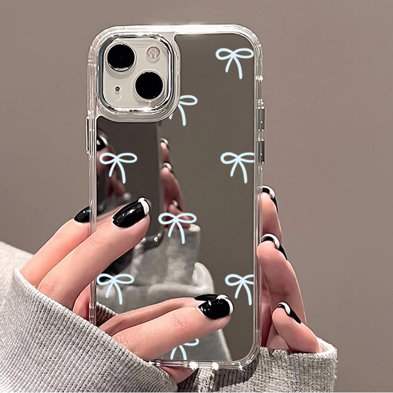 Phone Cases Jesus - Light Blue Bow Mirror Phone Case