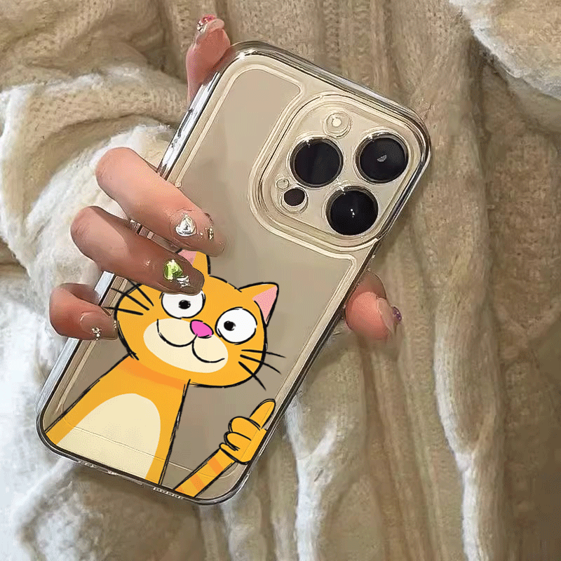 Cute Cartoon Orange Cat Patter - Phone Cases Orange review and price