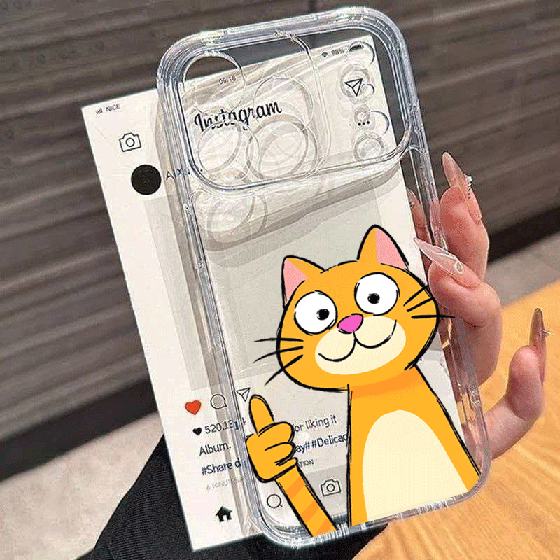Cute Cartoon Orange Cat Patter - Phone Cases Orange review and price