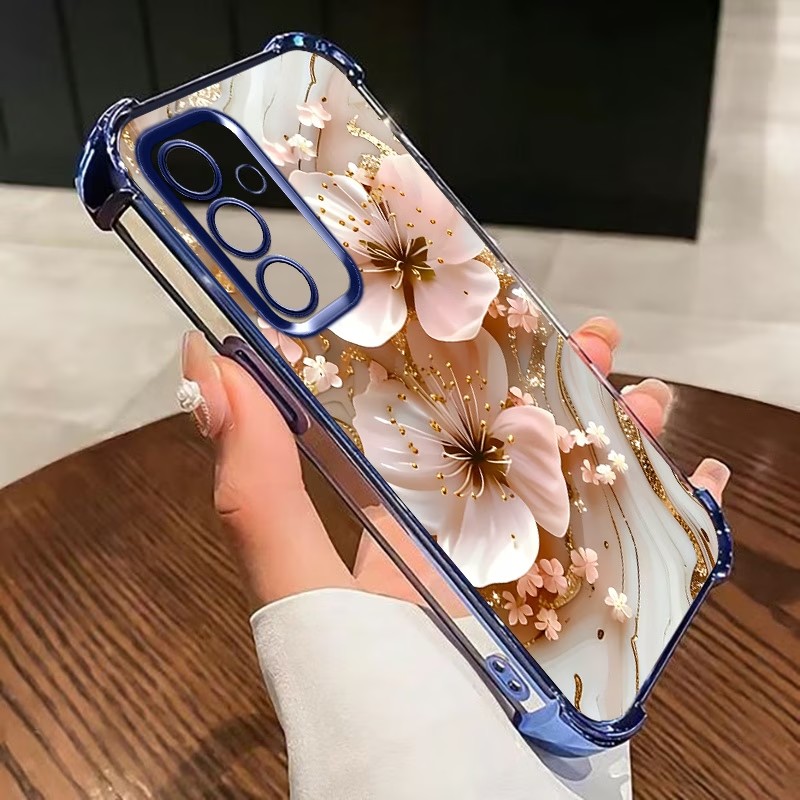 Electroplated Flower Clear Pho - Phone Cases For Samsung S22 review and price