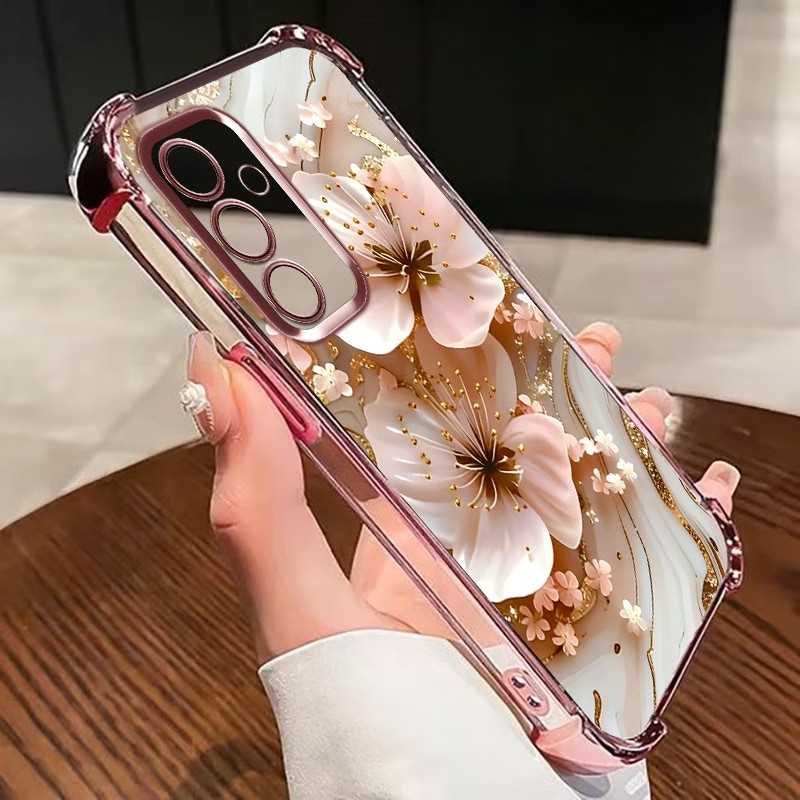 Electroplated Flower Clear Pho - Phone Cases For Samsung S22 review and price
