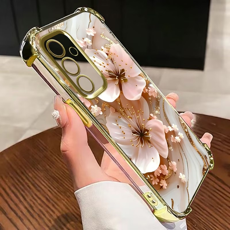 Electroplated Flower Clear Pho - Phone Cases For Samsung S22 review and price