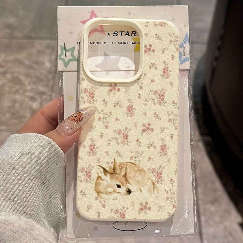 Cute Deer Full Floral Pattern  - Phone Cases Art review and price