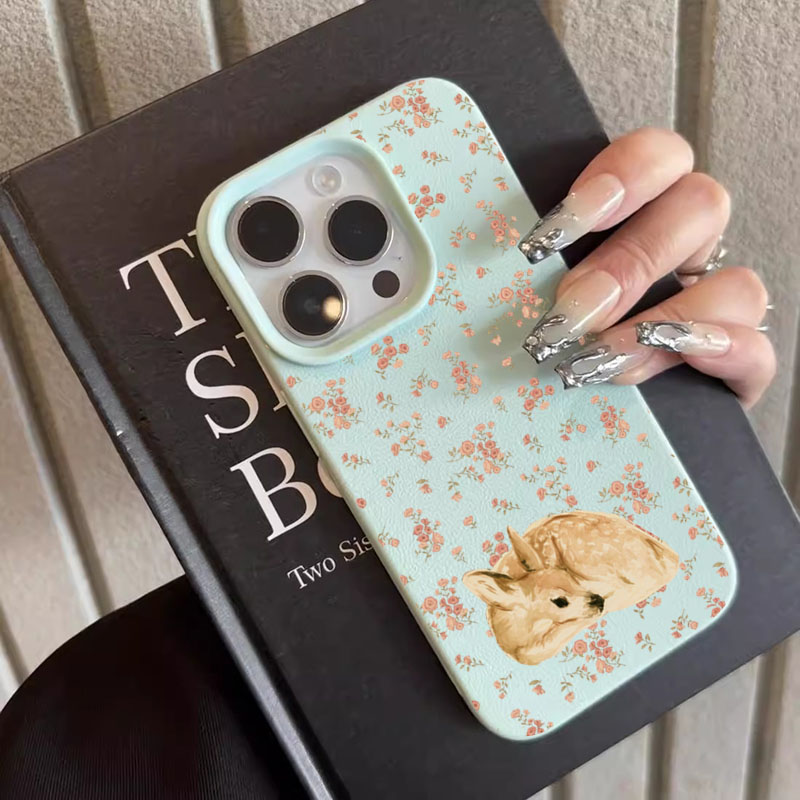 Cute Deer Full Floral Pattern  - Phone Cases Art review and price