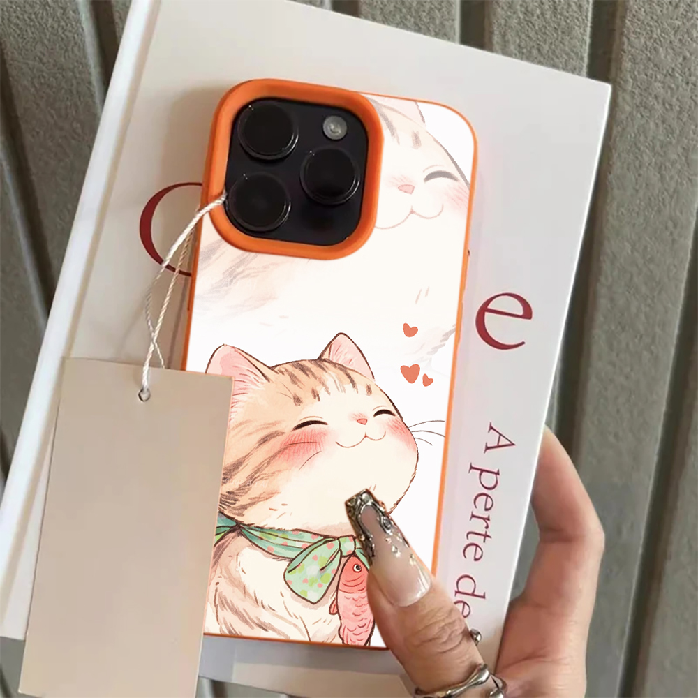 Orange Cat Fish Heart Phone Ca - Phone Cases Orange review and price