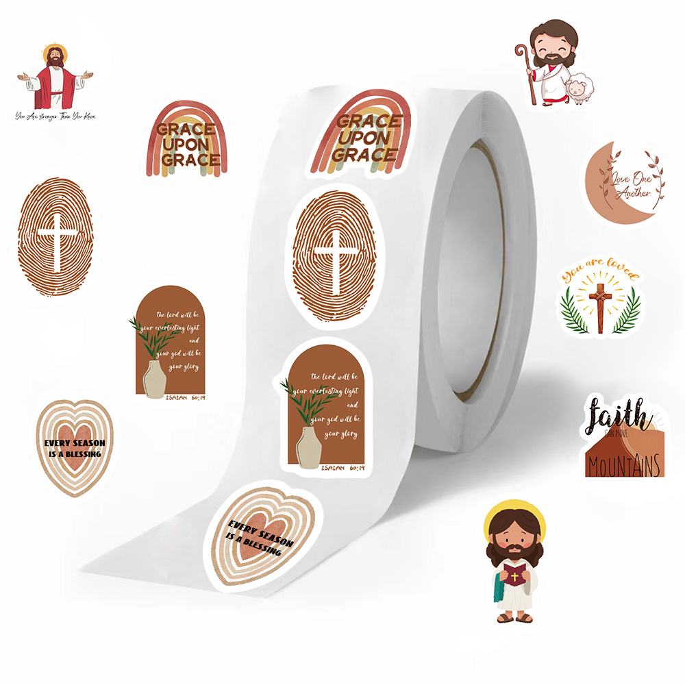 500pcs/roll Jesus Stickers Exq - Phone Cases Jesus review and price