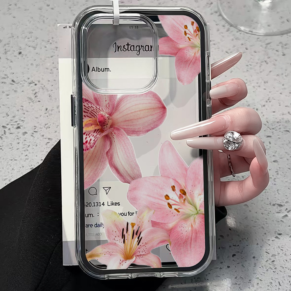 Pink Lily Flower Clear Phone C - Phone Cases Bulk review and price
