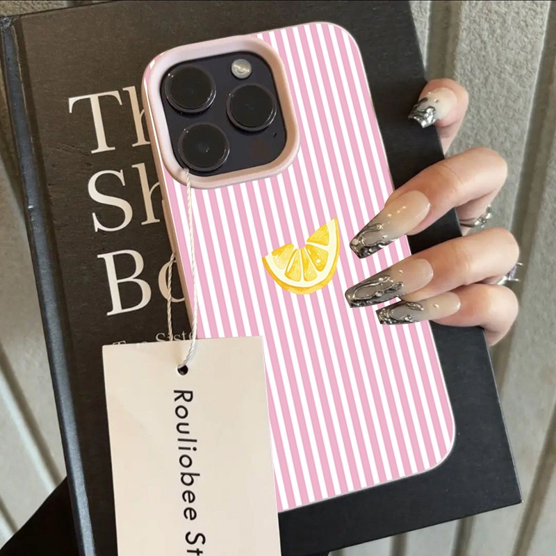 Orange Pink and White Stripes  - Phone Cases Orange review and price