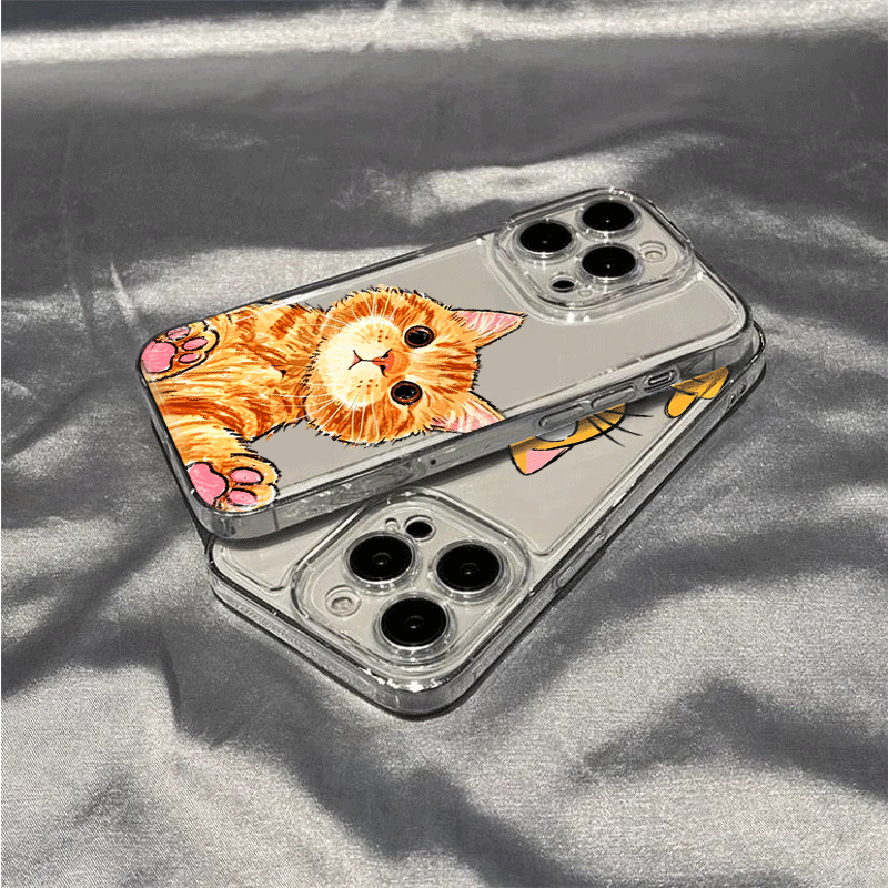 Cute Cartoon Orange Cat Phone  - Phone Cases Orange review and price