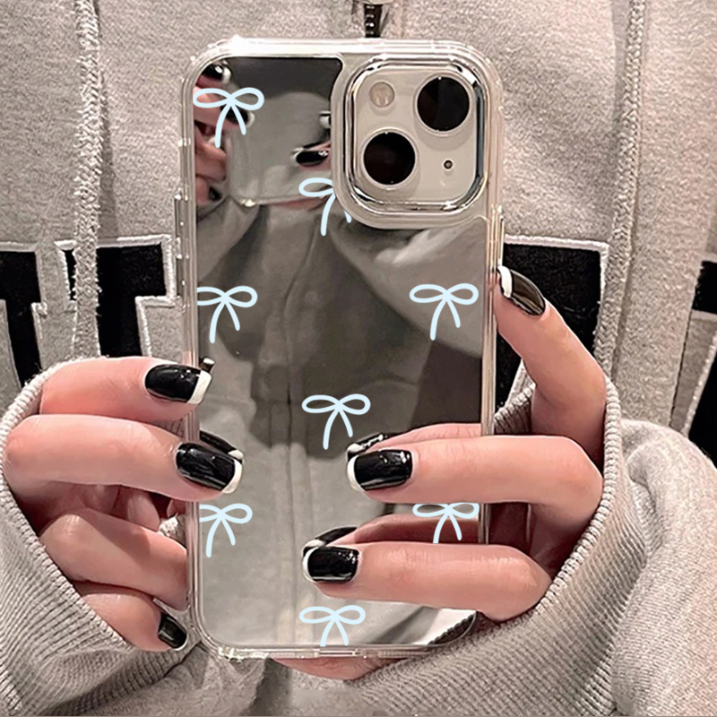 Light Blue Bow Mirror Phone Ca - Phone Cases Jesus review and price