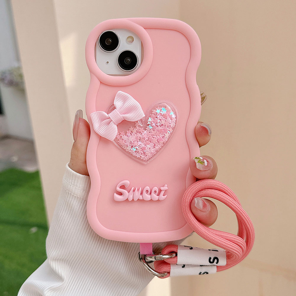 Love Heart Bow Wavy Soft Phone - Phone Cases Ugly review and price