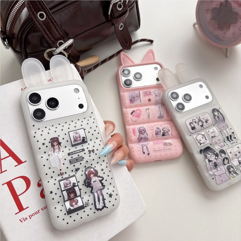 Japanese Y2K Cute Bunny Ear Ph - Phone Cases Japanese review and price